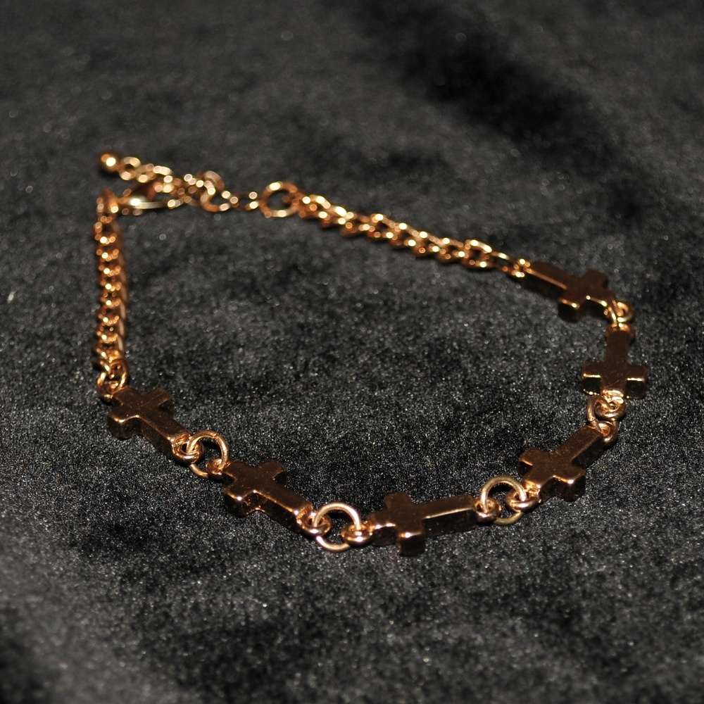 Gold Cross Bracelet Adjustable‎ 8049